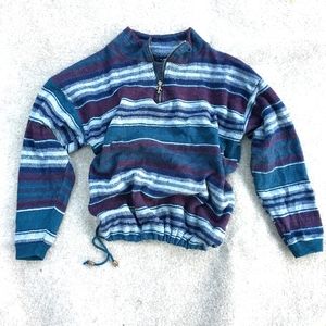 Vintage impact Fleece 1/4 zip pullover teal purple